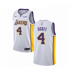 Youth Los Angeles Lakers 4 Byron Scott Swingman White Basketball Jersey Association Edition