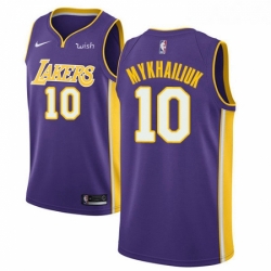 Youth Nike Los Angeles Lakers 10 Sviatoslav Mykhailiuk Swingman Purple NBA Jersey Statement Edition 