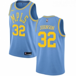 Youth Nike Los Angeles Lakers 32 Magic Johnson Authentic Blue Hardwood Classics NBA Jersey