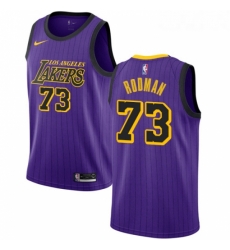 Youth Nike Los Angeles Lakers 73 Dennis Rodman Swingman Purple NBA Jersey City Edition