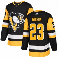 Mens Adidas Pittsburgh Penguins 23 Scott Wilson Authentic Black Home NHL Jersey 