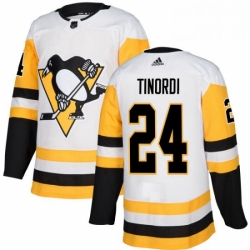 Mens Adidas Pittsburgh Penguins 24 Jarred Tinordi Authentic White Away NHL Jersey 