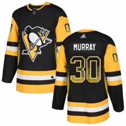 Mens Adidas Pittsburgh Penguins 30 Matt Murray Authentic Black Drift Fashion NHL Jersey 