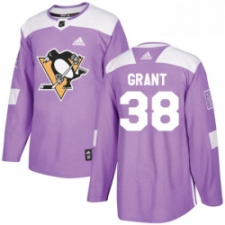 Mens Adidas Pittsburgh Penguins 38 Derek Grant Authentic Purple Fights Cancer Practice NHL Jersey 