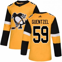 Mens Adidas Pittsburgh Penguins 59 Jake Guentzel Authentic Gold Alternate NHL Jersey 