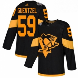 Mens Adidas Pittsburgh Penguins 59 Jake Guentzel Black Authentic 2019 Stadium Series Stitched NHL Jersey 