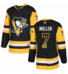 Mens Adidas Pittsburgh Penguins 7 Joe Mullen Authentic Black Drift Fashion NHL Jersey 