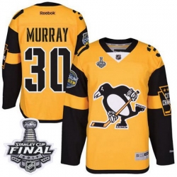 Penguins #30 Matt Murray Gold 2017 Stadium Series Stanley Cup Final Patch Stitched NHL Jersey