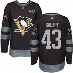 Penguins #43 Conor Sheary Black 1917 2017 100th Anniversary Stitched NHL Jersey