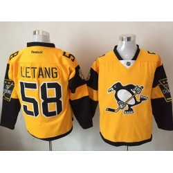 Penguins 58 Kris Letang Gold 2017 Stadium Series Reebok Jersey