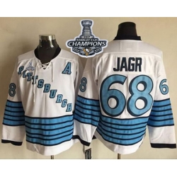 Penguins #68 Jaromir Jagr White Light Blue CCM Throwback 2017 Stanley Cup Finals Champions Stitched NHL Jersey