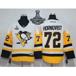 Penguins #72 Patric Hornqvist White New Away 2017 Stanley Cup Finals Champions Stitched NHL Jersey