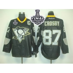 Penguins #87 Sidney Crosby Black Ice 2017 Stanley Cup Final Patch Stitched NHL Jersey