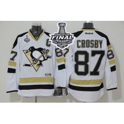 Penguins #87 Sidney Crosby White 2014 Stadium Series 2017 Stanley Cup Final Patch Stitched NHL Jersey