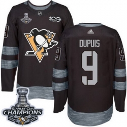 Penguins #9 Pascal Dupuis Black 1917 2017 100th Anniversary Stanley Cup Finals Champions Stitched NHL Jersey