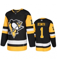 Pittsburgh Penguins 1 Casey DeSmith Black 2021 Jersey