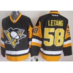 Pittsburgh Penguins #58 Kris Letang Black Alternate Stitched NHL Jersey