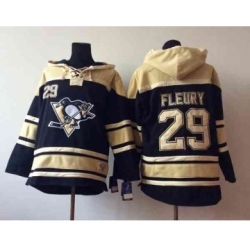 nhl jerseys pittsburgh penguins #29 fleury cream-black[pullover hooded sweatshirt]