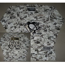 Kids Pittsburgh Penguins 58 Kris Letang White Camo NHL Jerseys