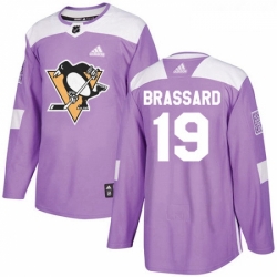 Youth Adidas Pittsburgh Penguins 19 Derick Brassard Authentic Purple Fights Cancer Practice NHL Jersey 