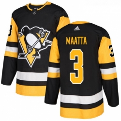 Youth Adidas Pittsburgh Penguins 3 Olli Maatta Authentic Black Home NHL Jersey 