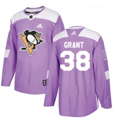 Youth Adidas Pittsburgh Penguins 38 Derek Grant Authentic Purple Fights Cancer Practice NHL Jersey 