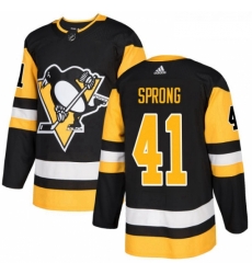 Youth Adidas Pittsburgh Penguins 41 Daniel Sprong Authentic Black Home NHL Jersey 