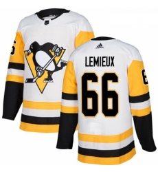 Youth Adidas Pittsburgh Penguins 66 Mario Lemieux Authentic White Away NHL Jersey 