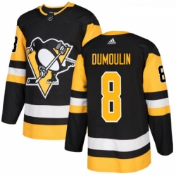 Youth Adidas Pittsburgh Penguins 8 Brian Dumoulin Authentic Black Home NHL Jersey 