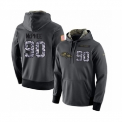 Football Mens Baltimore Ravens 90 Pernell McPhee Stitched Black Anthracite Salute to Service Player Performance Hoodie