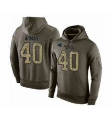 Football Carolina Panthers 40 Alex Armah Green Salute To Service Mens Pullover Hoodie