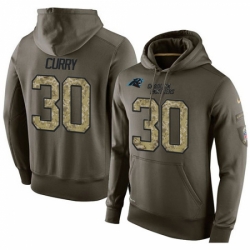 NFL Nike Carolina Panthers 30 Stephen Curry Green Salute To Service Mens Pullover Hoodie