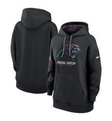 Women Carolina Panthers Black 2024 Crucial Catch Club Pullover Hoodie