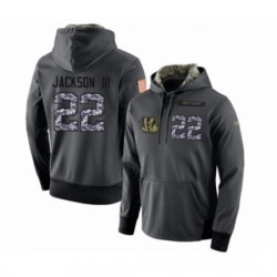 Football Mens Cincinnati Bengals 22 William Jackson Stitched Black Anthracite Salute to Service Player Performance Hoodie