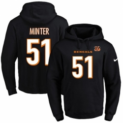 NFL Mens Nike Cincinnati Bengals 51 Kevin Minter Black Name Number Pullover Hoodie