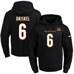 NFL Mens Nike Cincinnati Bengals 6 Jeff Driskel Black Name Number Pullover Hoodie