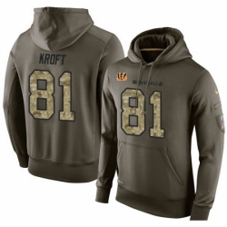 NFL Nike Cincinnati Bengals 81 Tyler Kroft Green Salute To Service Mens Pullover Hoodie