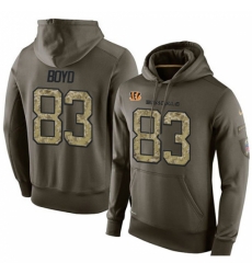 NFL Nike Cincinnati Bengals 83 Tyler Boyd Green Salute To Service Mens Pullover Hoodie