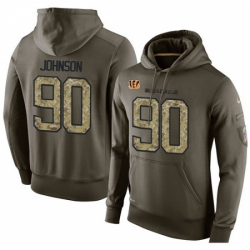 NFL Nike Cincinnati Bengals 90 Michael Johnson Green Salute To Service Mens Pullover Hoodie