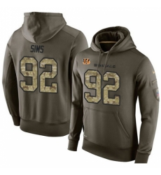 NFL Nike Cincinnati Bengals 92 Pat Sims Green Salute To Service Mens Pullover Hoodie