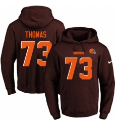 NFL Mens Nike Cleveland Browns 73 Joe Thomas Brown Name Number Pullover Hoodie