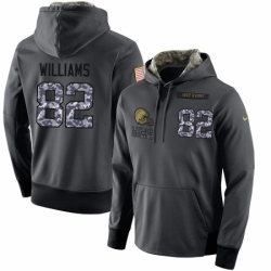 NFL Mens Nike Cleveland Browns 82 Kasen Williams Stitched Black Anthracite Salute to Service Player Performance Hoodie