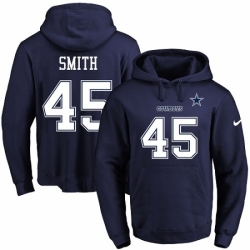 NFL Mens Nike Dallas Cowboys 45 Rod Smith Navy Blue Name Number Pullover Hoodie