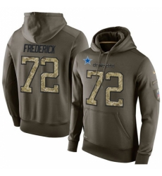 NFL Nike Dallas Cowboys 72 Travis Frederick Green Salute To Service Mens Pullover Hoodie