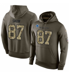 NFL Nike Dallas Cowboys 87 Geoff Swaim Green Salute To Service Mens Pullover Hoodie