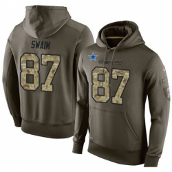 NFL Nike Dallas Cowboys 87 Geoff Swaim Green Salute To Service Mens Pullover Hoodie