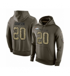 Football Mens Denver Broncos 20 Duke Dawson Green Salute To Service Pullover Hoodie