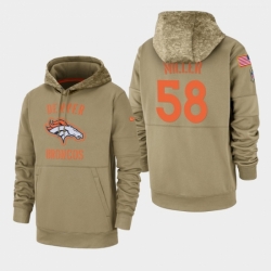 Mens Denver Broncos 58 Von Miller 2019 Salute to Service Sideline Therma Pullover Hoodie Tan