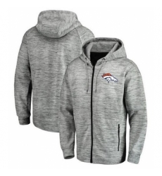 NFL Denver Broncos Pro Line by Fanatics Branded Space Dye Performance Full Zip Hoodie Heathered Gray