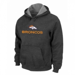 NFL Mens Nike Denver Broncos Authentic Logo Pullover Hoodie Dark Grey